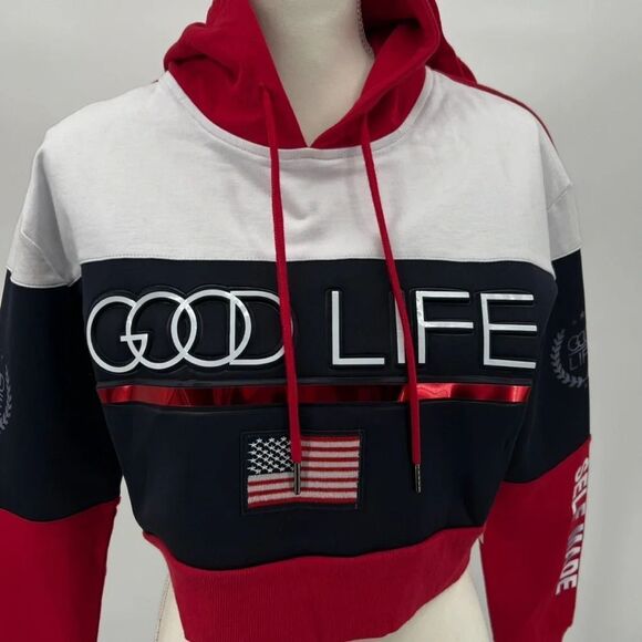 NWT Good Life Sweatshirts Hoodie Crop Cotton Size S - Picture 6 of 9